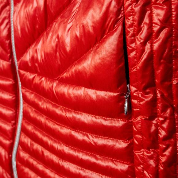 Descente Women’s Puffer Vest Gorpcore Athletic Minimalism Red Hooded Sz 6 NWOT - Picture 7 of 13